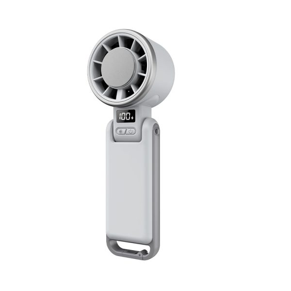 Turbine-cooled handheld ice compress fan, portable, small, USB rechargeable, foldable, neck-hanging fan
